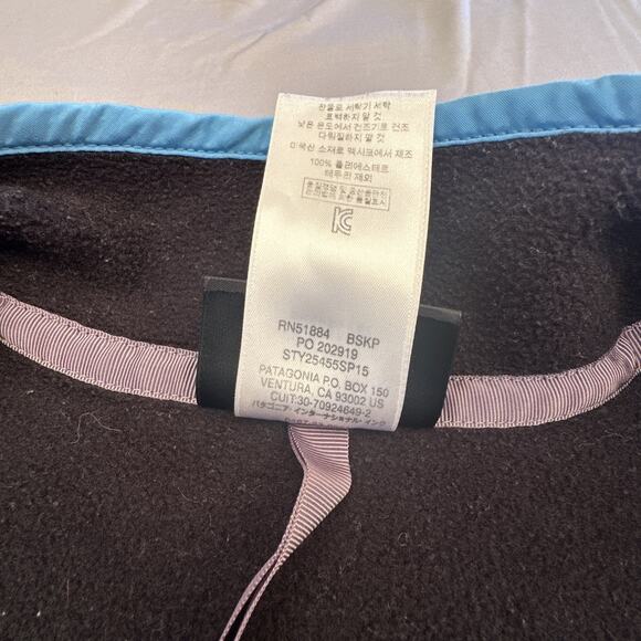 Patagonia Synchilla Pullover Sweatshirt Womens Medium Black 1/4 Closure Teal - Picture 5 of 16